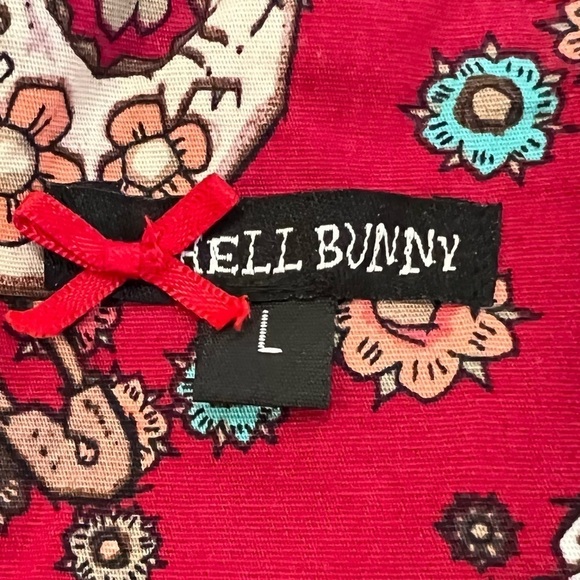 HELL BUNNY Sugar Skull Sweetheart Neckline Mini Dress Size L - Picture 9 of 10